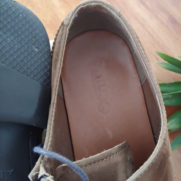 Mens Oxfords Dress Brown Tan Suede Upper Leather Shoes Size 11 - Picture 7 of 8